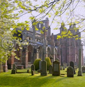 Melrose Abbey Colour Art Greetings Card