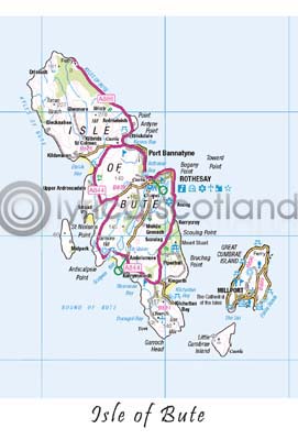 Bute Map Postcard (V A6 LY)