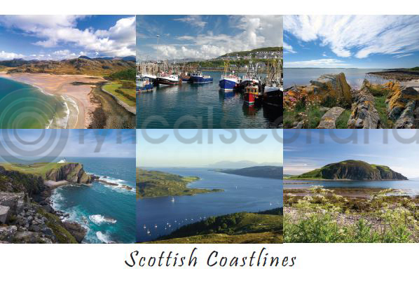 Scottish Coastlines Composite 2 West Postcard