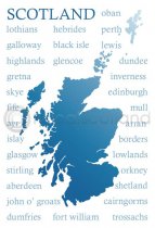 Scotland Place Names Silhouette Postcard
