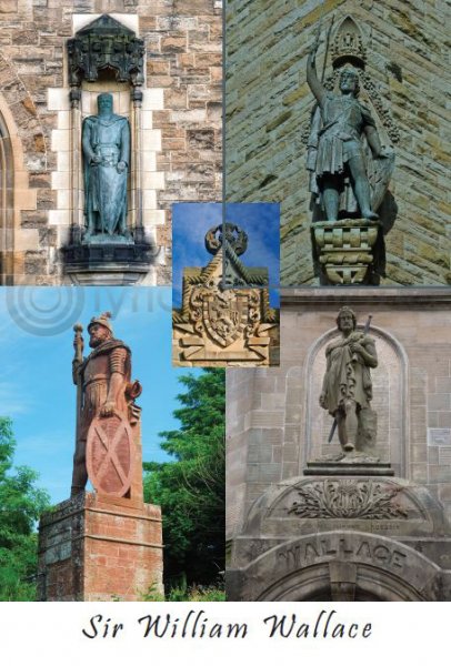 Sir William Wallace Statues Composite Postcard