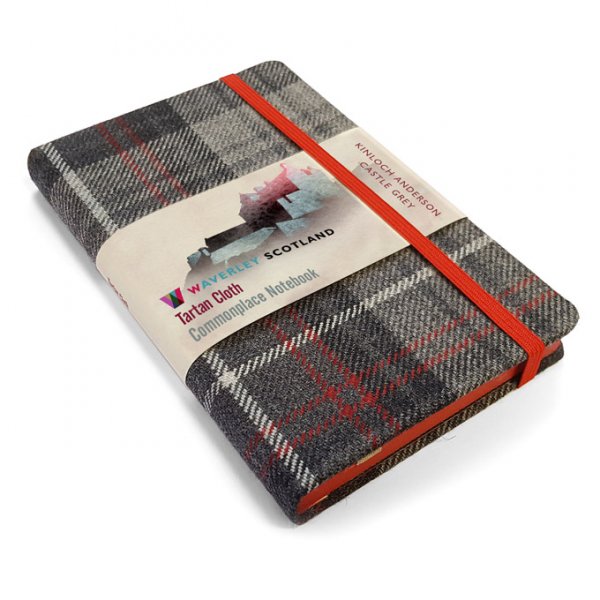 Tartan Cloth Notebook Pocket: Castle Grey