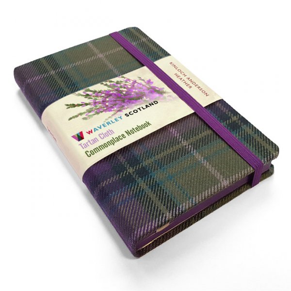 Tartan Cloth Notebook Pocket: Heather