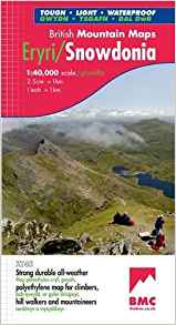 British Mountains Map Snowdonia North