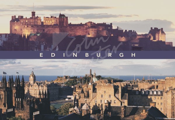 Castle & Old Town Comp, Edinburgh Postcard