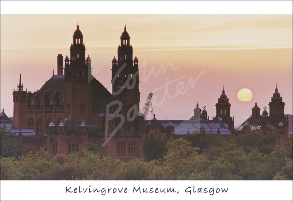 Kelvingrove Art Gallery & Museums at dusk, Glasgow Postcard
