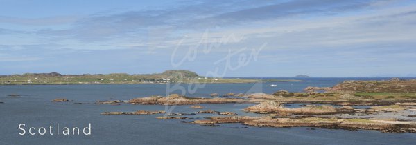 Iona & Ross of Mull from Erraid Postcard (H Pan CB)
