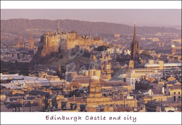 Castle & City from Salisbury Crags, Edinburgh 3 Postcard