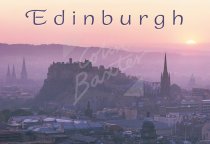 Edinburgh Castle & City at sunset, Edinburgh Postcard (H Std CB)