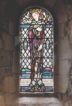 St. Columba stained glass window, Iona Abbey Church Postcard