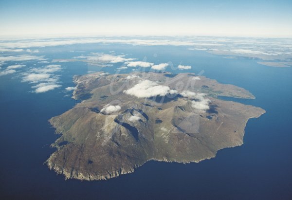 Isle of Rum From Air Postcard