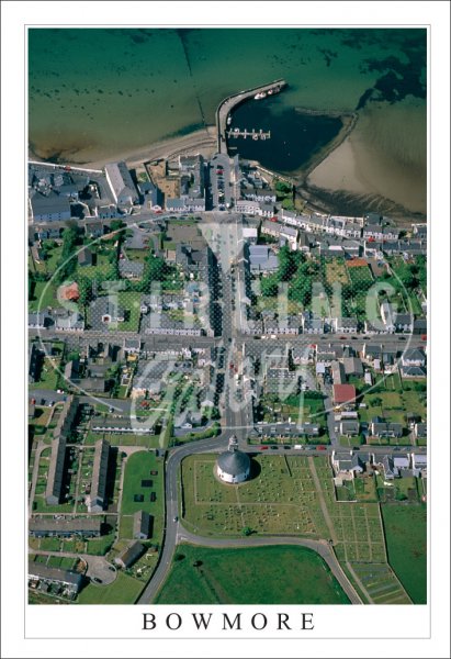Bowmore, Aerial view from town Postcard