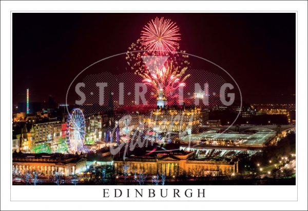 Edinburgh - Hogmanay Celebrations from Castle Postcard