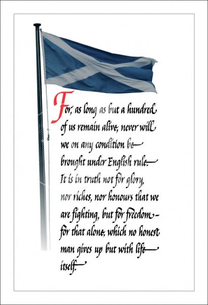Declaration of Arbroath, Flagpole Postcard