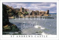 St Andrews Castle from Beach below Postcard