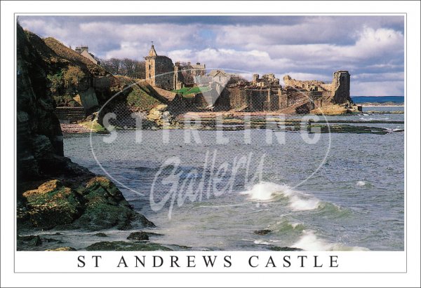 St Andrews Castle from Beach below Postcard (H SG)