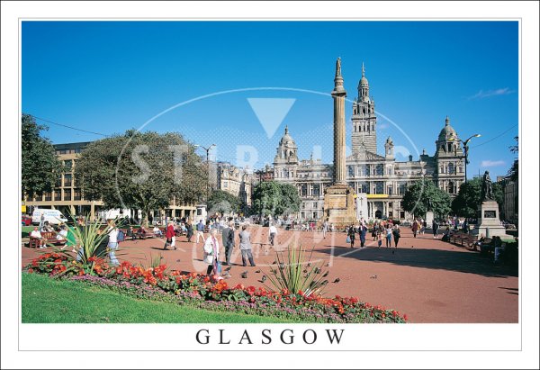 Summer, George Square - Glasgow Postcard