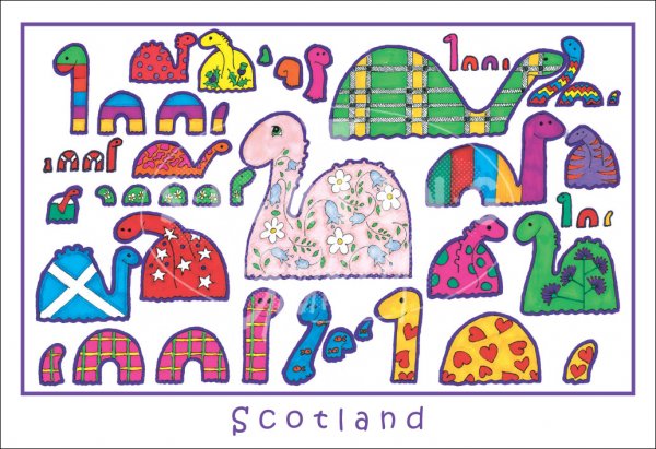 Nessies - Scotland, cartoon Postcard