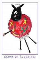 Scottish Baagpipes, cartoon Postcard