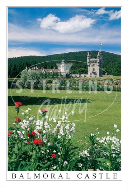Balmoral Castle over Lawn and Gardens Postcard