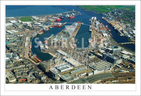 Aberdeen, Harbour Aerial View Postcard
