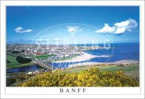 Banff, over River deveron with Banff Bay Postcard