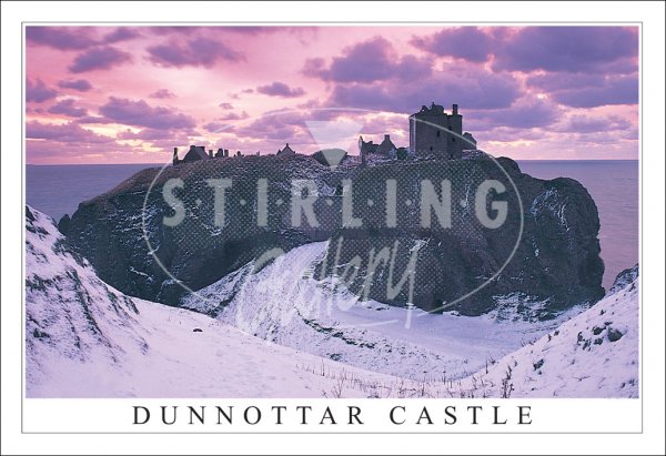 Dunnottar Castle , Winter Snow Postcard