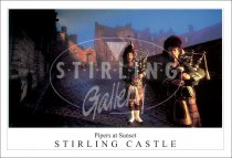 Pipers at Sunset - Stirling Castle Postcard