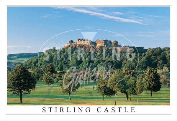 Stirling Castle, Evening Light from Golf Course Postcard (H SG)