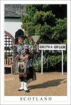 Gretna Green Piper - Scotland Postcard