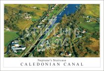 Neptune's Staircase - Caledonian Canal, Aerial view Postcard