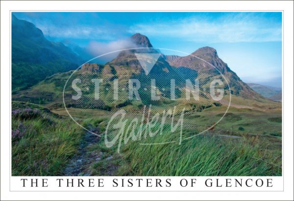 Three Sisters of Glencoe, Early Morning Mist Postcard