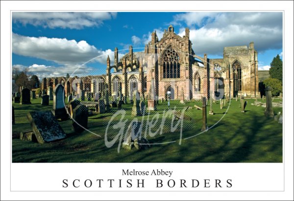 Melrose Abbey - Scottish Borders Postcard (H SG)