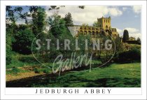 Jedburgh Abbey, from River, Spring Postcard