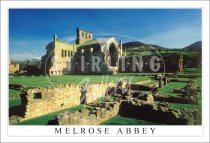 Melrose Abbey, with Eildon Hills Postcard