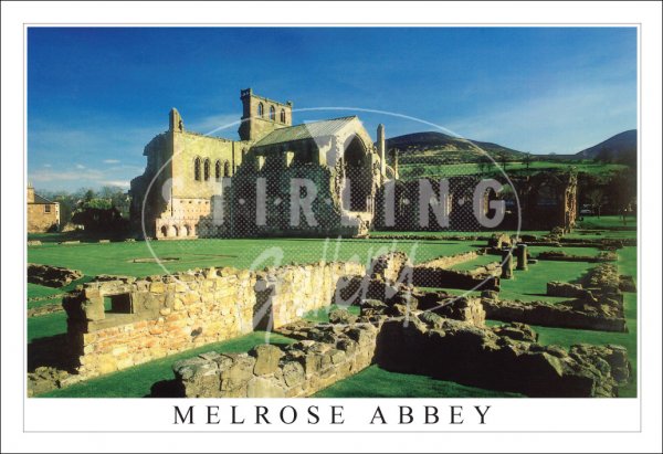 Melrose Abbey, with Eildon Hills Postcard