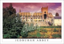 Jedburgh Abbey, Fiery Sky Postcard