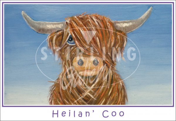 Heilan Coo, cartoon Postcard
