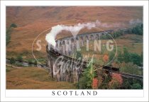 Train on Glenfinnan Viaduct, Autumn - Scotland Postcard