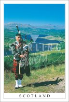Piper - Scotland, Loch Garry Postcard