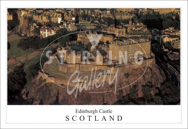 Edinburgh Castle - Scotland, from Sky Postcard