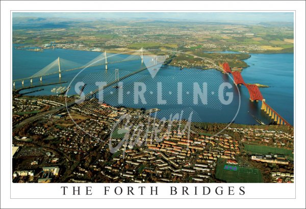 The Forth Bridges, Three Bridges, Aerial to North Postcard (H SG)