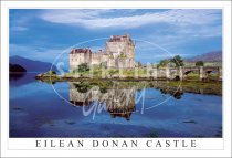 Eilean Donan Castle, from East water reflection Postcard