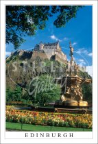 Edinburgh Castle from Ross Fountain, Close up Postcard