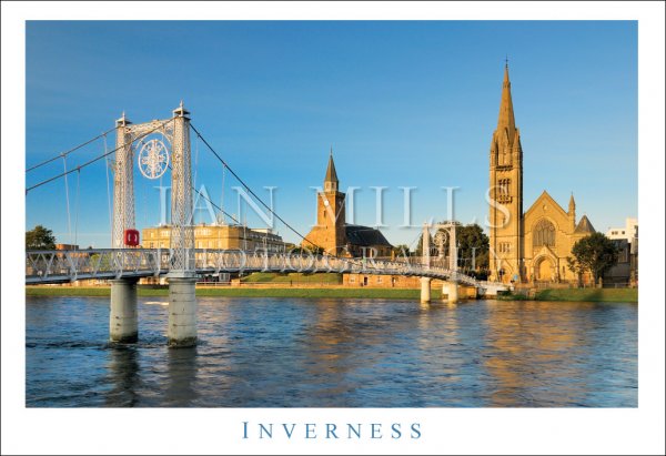 Inverness - Greig Street Suspension Bridge Postcard