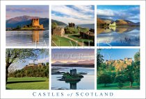 Castles of Scotland, Multi 6 Postcard