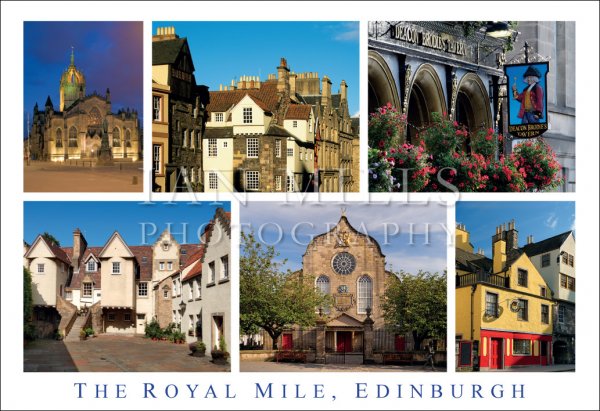 Royal Mile, The, Edinburgh, Composite 6 Postcard