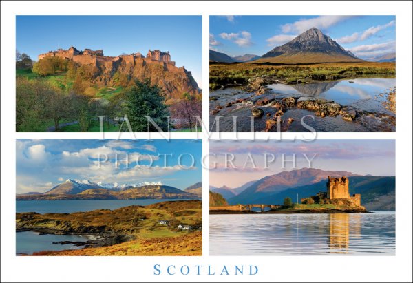 Scotland- Edinburgh Castle,Buachaille Etive Mor,Eilean Donan,Cuillins Postcard