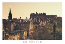 Edinburgh - Evening Light, Old Town & Castle Postcard