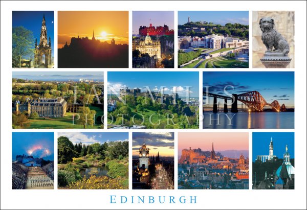 Edinburgh - Tiled Mosaic 13 Images Postcard